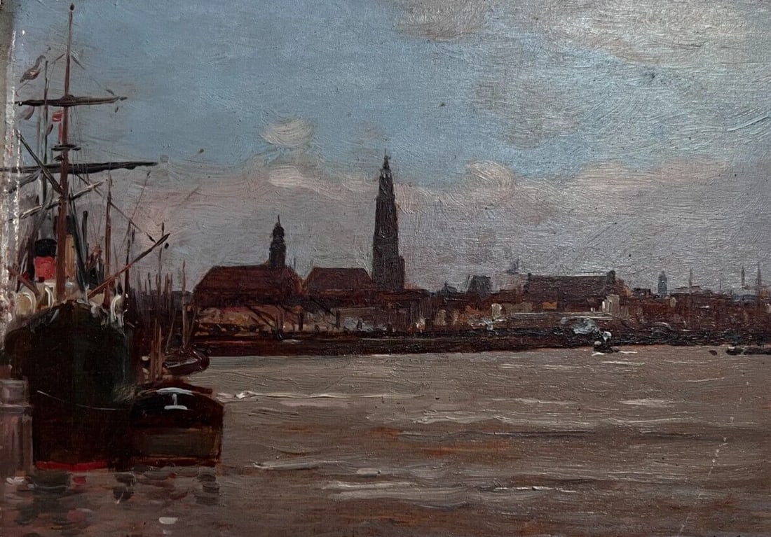 Antique Painting Original signed Anvers Port Seascape, Paul SCHMITT (1824-1885): Description Oil on wood 17 x 22 cm Signed missing parts Reserve: $350.00 Shipping: Domestic: Flat-rate of $45.00 to anywhere within the contiguous U.S. International: Foreign shipping rates are