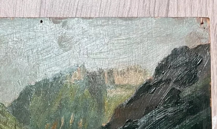 Antique Original Painting Landscape Mountain Village Robert BELGRAND (1901-1982) - 5
