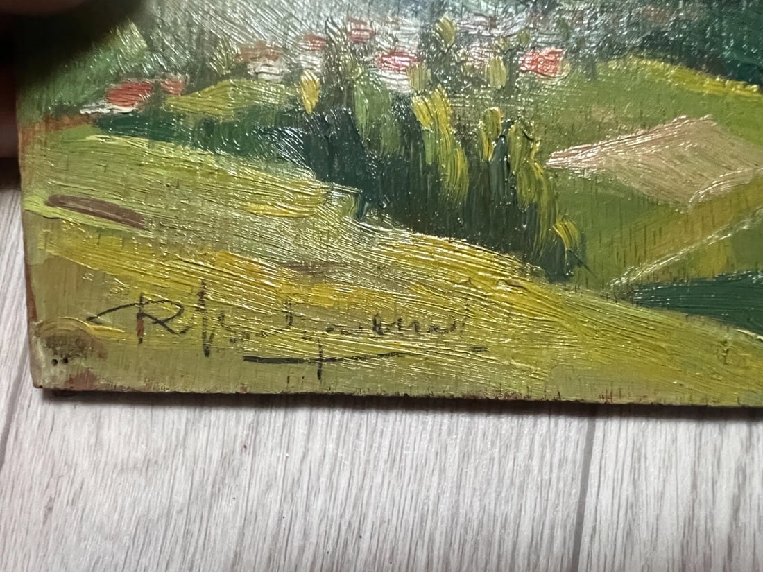 Antique Original Painting Landscape Mountain Village Robert BELGRAND (1901-1982) - 7