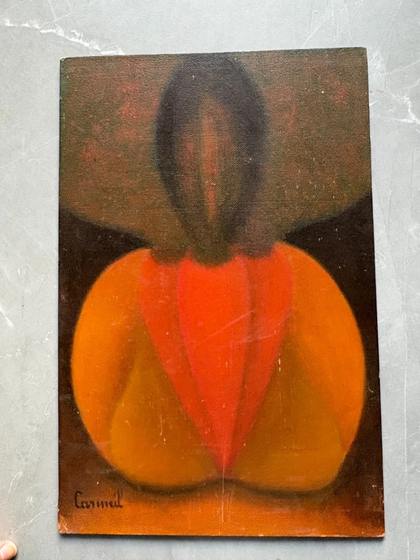 Modern Original PaintingLouis CARMEIL (1920-1999) Orange Abstraction Painting - 6