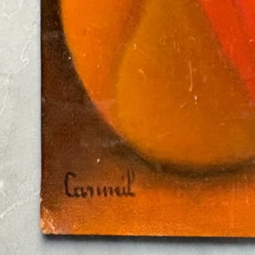 Modern Original PaintingLouis CARMEIL (1920-1999) Orange Abstraction Painting - 7