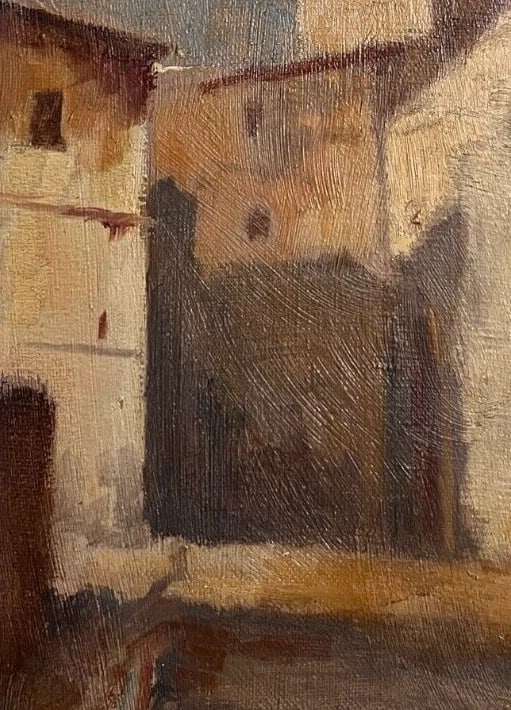 Antique Painting Original Landscape, Cityview Roland BASQUIN (XX) - 3