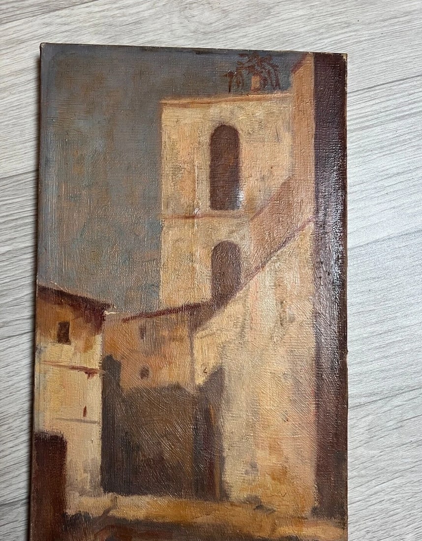 Antique Painting Original Landscape, Cityview Roland BASQUIN (XX) - 6