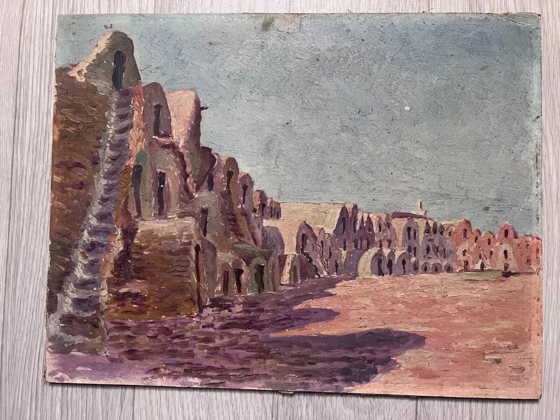 Antique Old Original Orientalist Painting Landscape - 6