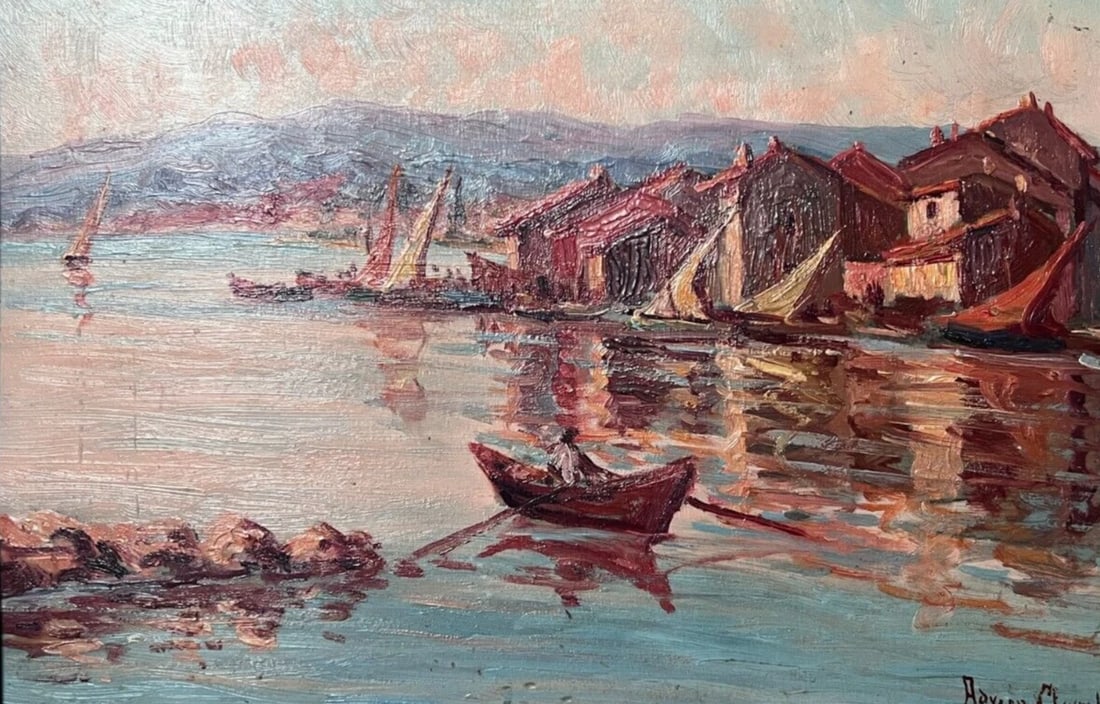 Maritime Landscape Seascape - Antique Oil Original Painting signed: Description Oil on cardboard 35 x 24.5 cm / 13.77 x 9.64 inches Reserve: $180.00 Shipping: Domestic: Flat-rate of $45.00 to anywhere within the contiguous U.S. International: Foreign shipping rates ar