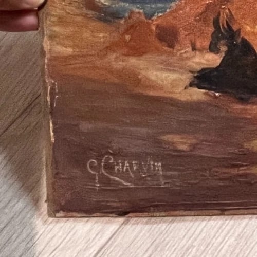 Antique Oil Painting Seascape Landscape Maritime View, Rocks signed - 6