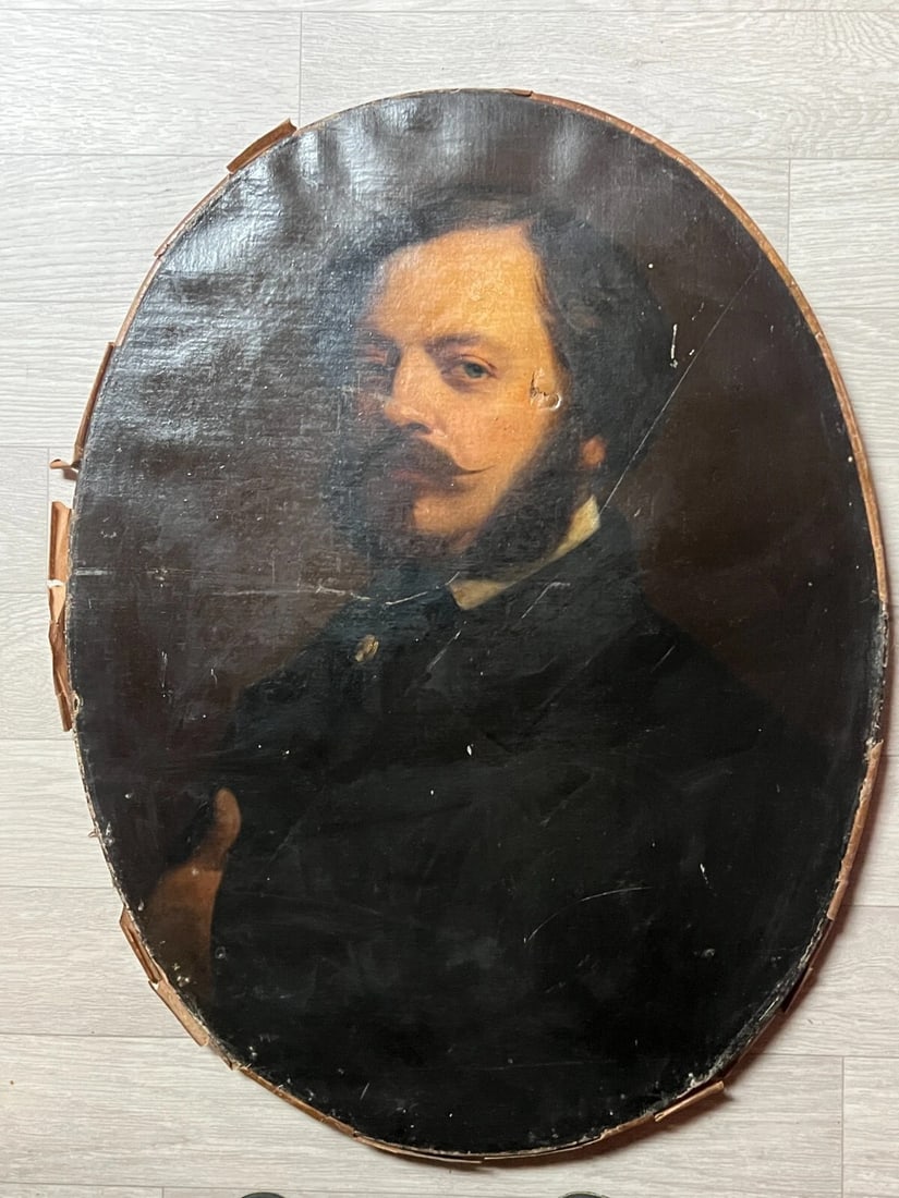 Charles LANDELLE (1821-1908) Man Portrait Antique Painting Original - 9