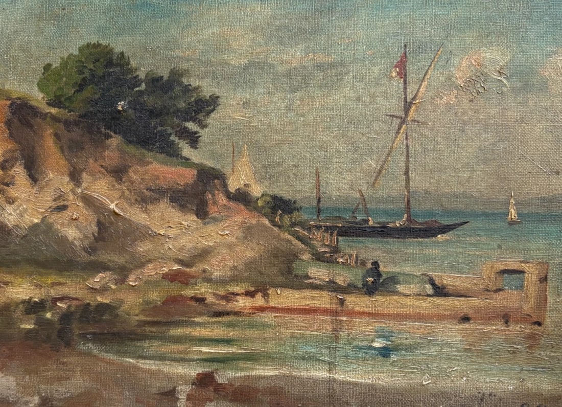 Vintage Oil Painting Maritime Boat, Seascape, Landscape 19th century: Description Oil on canvas 24.5 x 32.5 cm / 9.64 x 12.79 inches need to be cleaned up Reserve: $200.00 Shipping: Domestic: Flat-rate of $45.00 to anywhere within the contiguous U.S. International: Fore