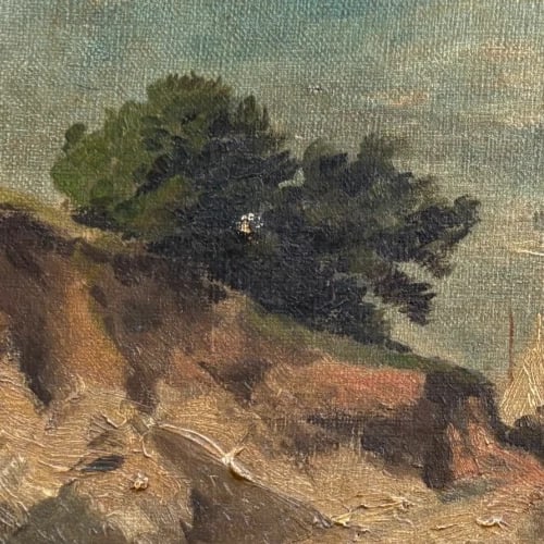 Vintage Oil Painting Maritime Boat, Seascape, Landscape 19th century - 5