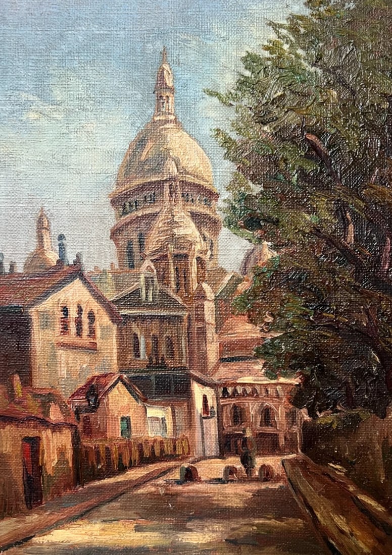 Vintage Oil Painting Cityview, Church by A. POISSON (XX): Description Oil on canvas 35 x 24 cm signed Reserve: $200.00 Shipping: Domestic: Flat-rate of $45.00 to anywhere within the contiguous U.S. International: Foreign shipping rates are determined by