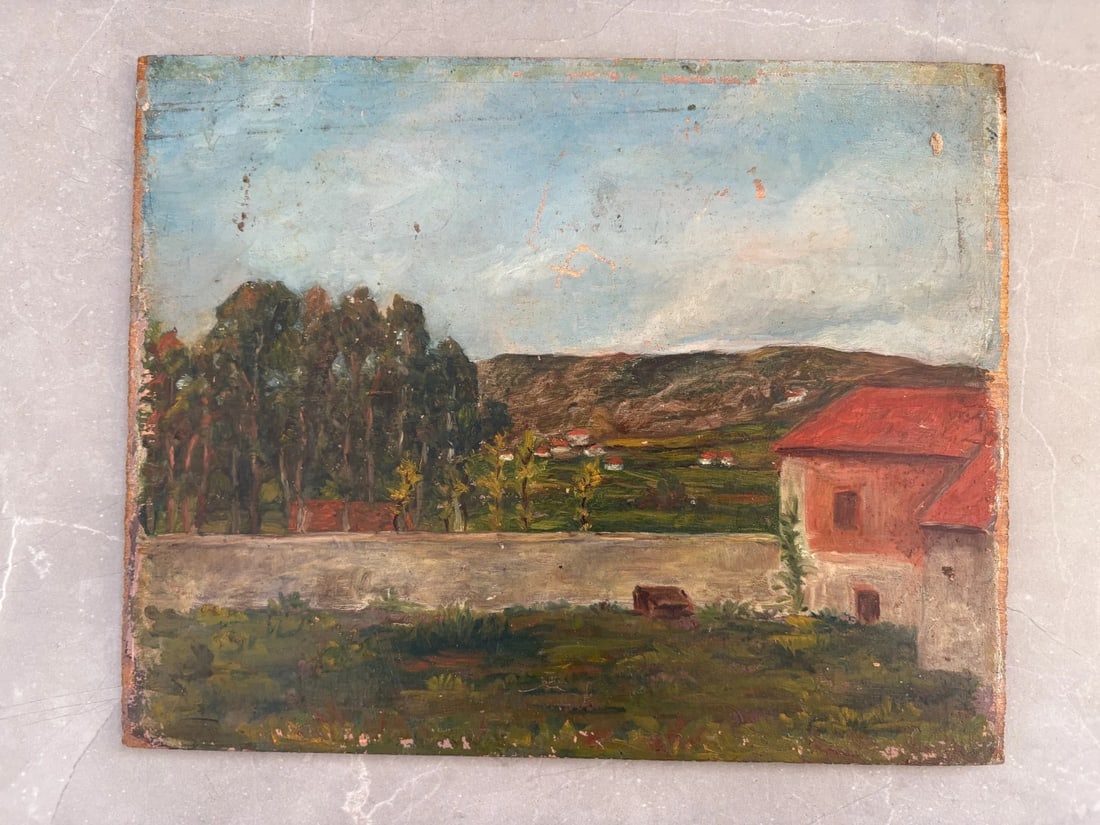 Antique Original Painting , Nature 19th century - 2