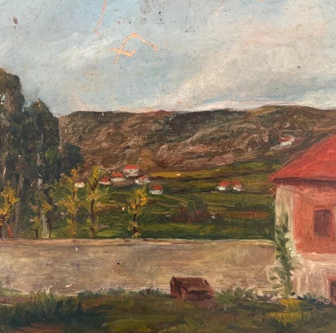 Antique Original Painting , Nature 19th century - 4