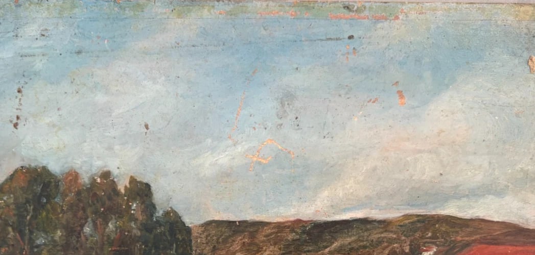 Antique Original Painting , Nature 19th century - 6