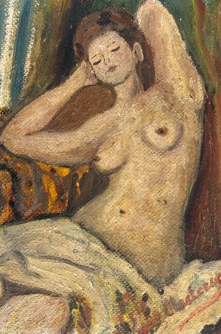 Antique Original Painting Portrait, Woman, Figure: Description Oil on cardboard 25 x 18 cm signed Lucien LECLERCQ (1895-1955) Reserve: $150.00 Shipping: Domestic: Flat-rate of $45.00 to anywhere within the contiguous U.S. International: Foreign
