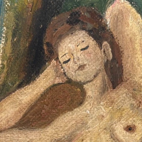 Antique Original Painting Portrait, Woman, Figure - 3