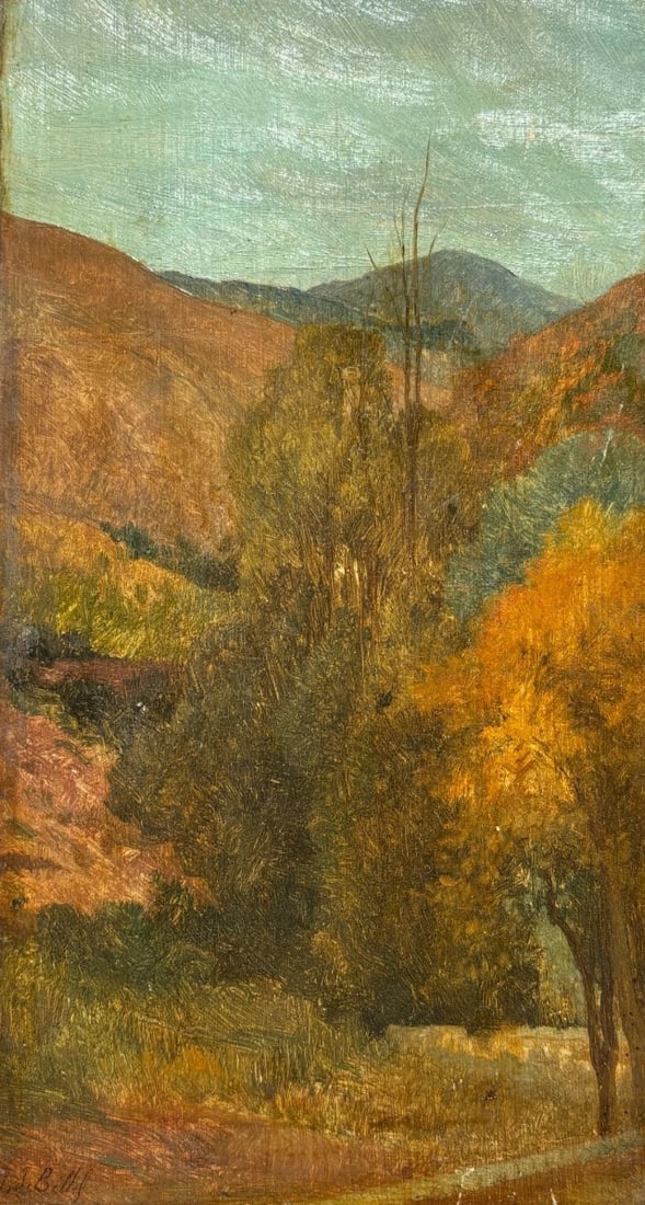 Antique Painting Original Landscape, Forest, Trees signed Joseph J. BELL: Description Oil on carboard 30 x 16 cm / 11.81 x 6.29 inches signed Reserve: $300.00 Shipping: Domestic: Flat-rate of $45.00 to anywhere within the contiguous U.S. International: Foreign shipping rate