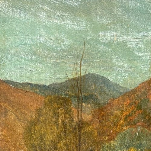 Antique Painting Original Landscape, Forest, Trees signed Joseph J. BELL - 3