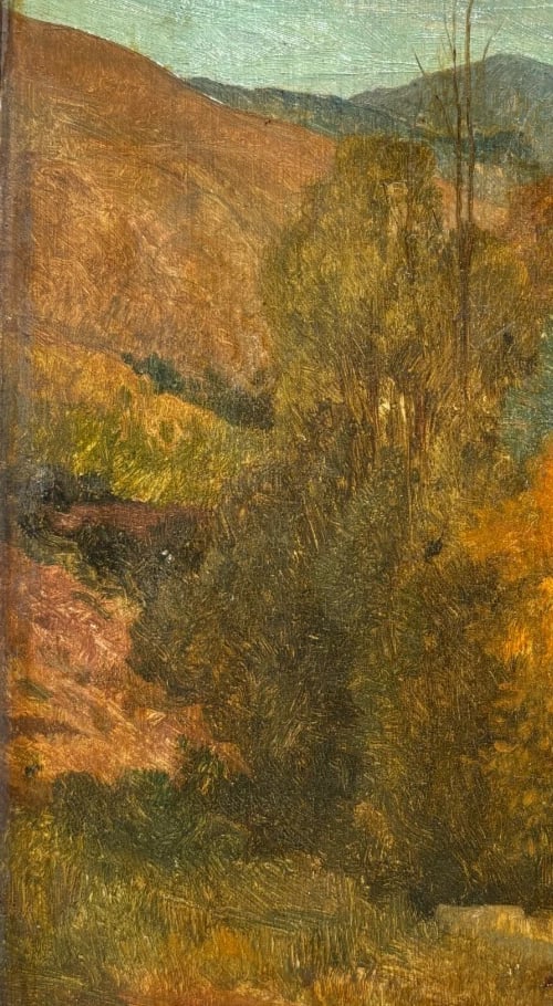 Antique Painting Original Landscape, Forest, Trees signed Joseph J. BELL - 5