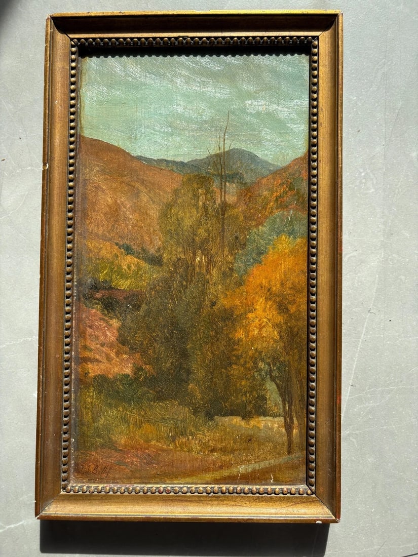 Antique Painting Original Landscape, Forest, Trees signed Joseph J. BELL - 6