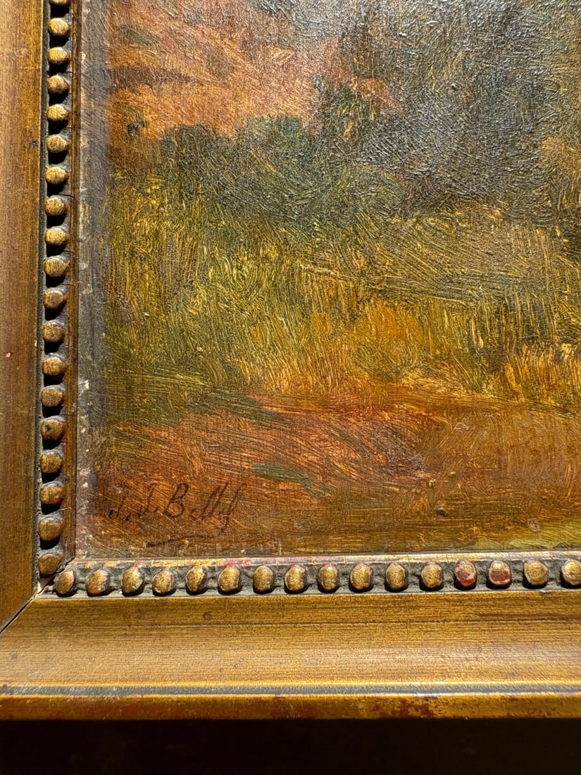 Antique Painting Original Landscape, Forest, Trees signed Joseph J. BELL - 7