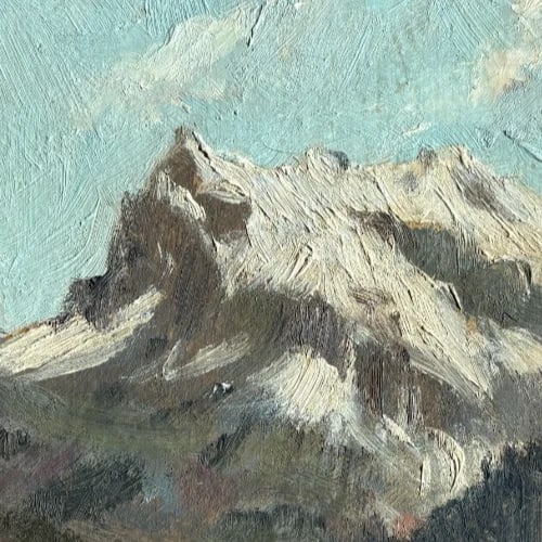 Robert Belgrand French Oil Painting Mountain Snow Forest Landscape Antique - 4
