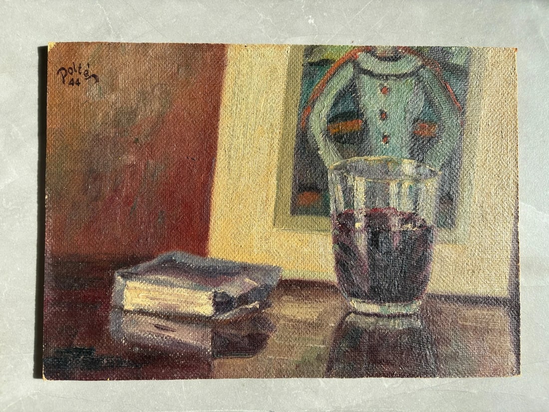 Antique Painting Original Still Life, Flowers, Pichet, signed 19th century - 2