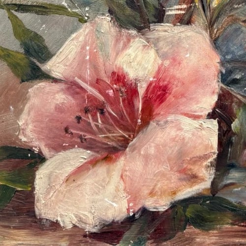Antique Painting Original Flowers, Floral, Still Life, signed - 3