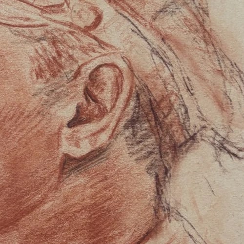 Albert FIGAY 1907-2004 Man Portrait Antique Original Drawing signed - 4