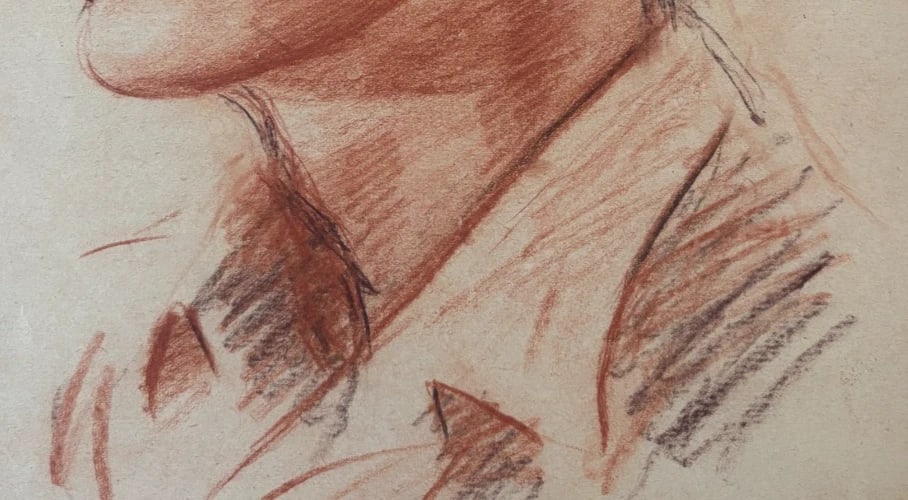 Albert FIGAY 1907-2004 Man Portrait Antique Original Drawing signed - 6