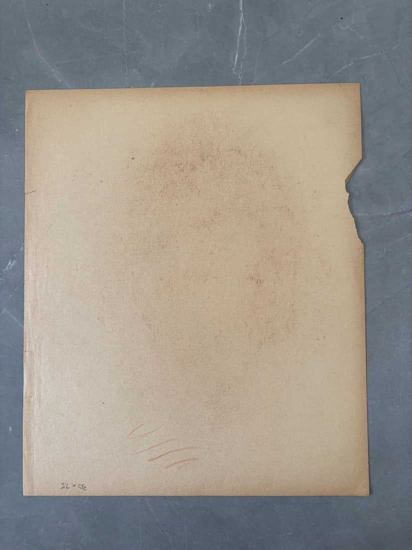 Antique Original Drawing Albert FIGAY (1907-2004) Man Portrait, Red Chalk - 8