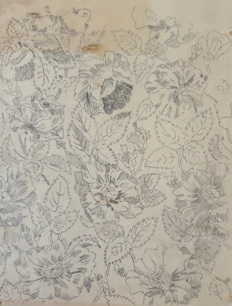 Vintage Drawing Original Floral, Flowers, Still Life 19th century: Description Ink on tracing paper 26.5 x 19.5 cm laminated on paper, stains Reserve: $120.00 Shipping: Domestic: Flat-rate of $22.00 to anywhere within the contiguous U.S. International: Foreign