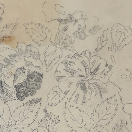 Vintage Drawing Original Floral, Flowers, Still Life 19th century - 3