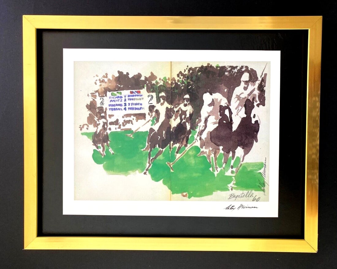 LEROY NEIMAN + PARIS POLO + CIRCA 1990'S + SIGNED PRINT FRAMED (1 of 2)