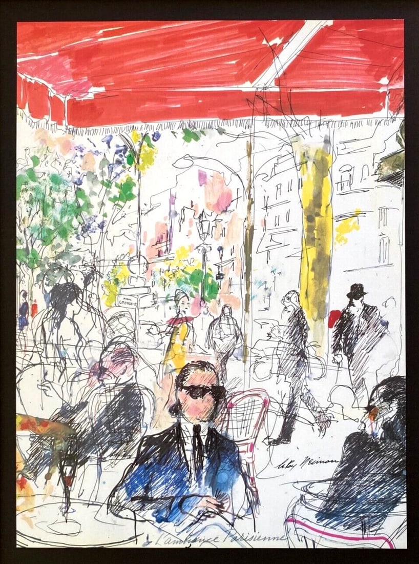 LEROY NEIMAN + SKETCHBOOK DRAWING PARIS + CIRCA 1970'S + SIGNED PRINT FRAMED - 2