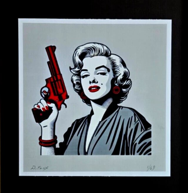 AIDAN FLUX | Hand Signed Original Print Framed Ltd. Ed. COA " THE REAL MARILYN" - 2