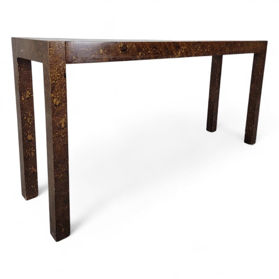 MCM Milo Baughman Style Faux Tortoise Parsons Sofa/Console Table - 7