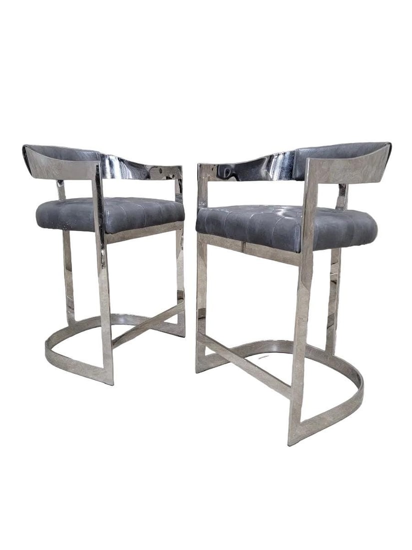 Vintage Modern Bar Stools - Pair - 3