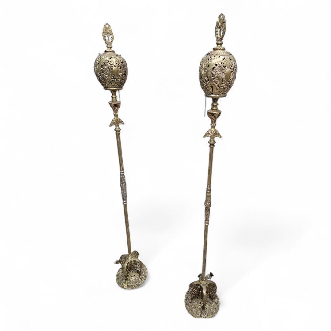 Antique Art Deco Oscar Bruno Bach Figural Floor Lamps - Pair - 2