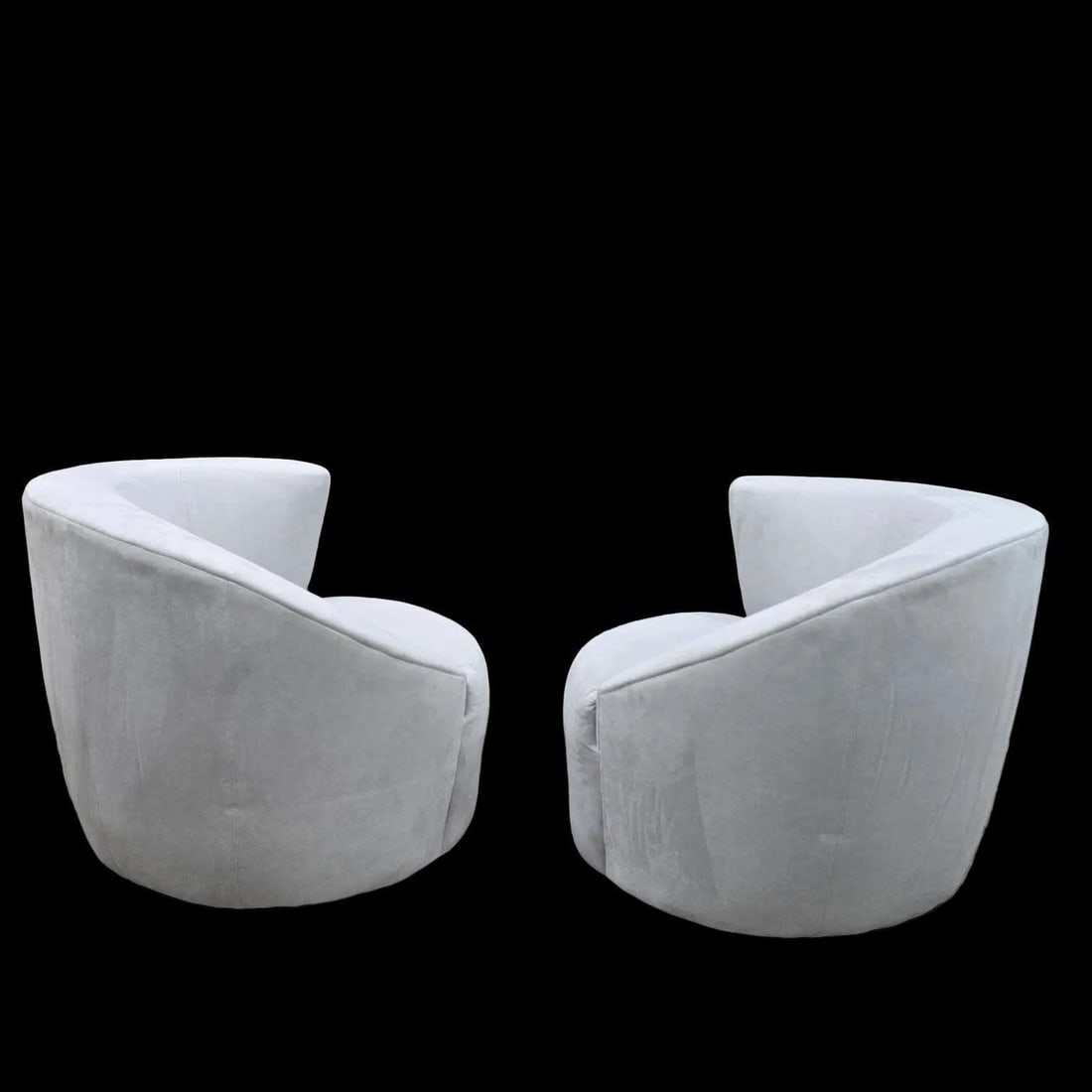 MCM Vladimir Kagan Nautilus Asymmetrical Swivel Lounge Chairs - Pair - 5