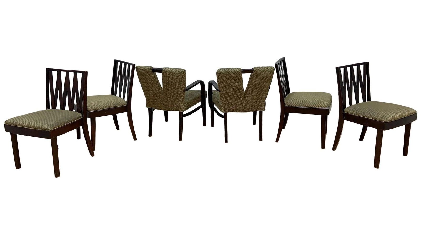 Art Deco Mahogany and Cork Dining Set by Johnson Furniture - 5