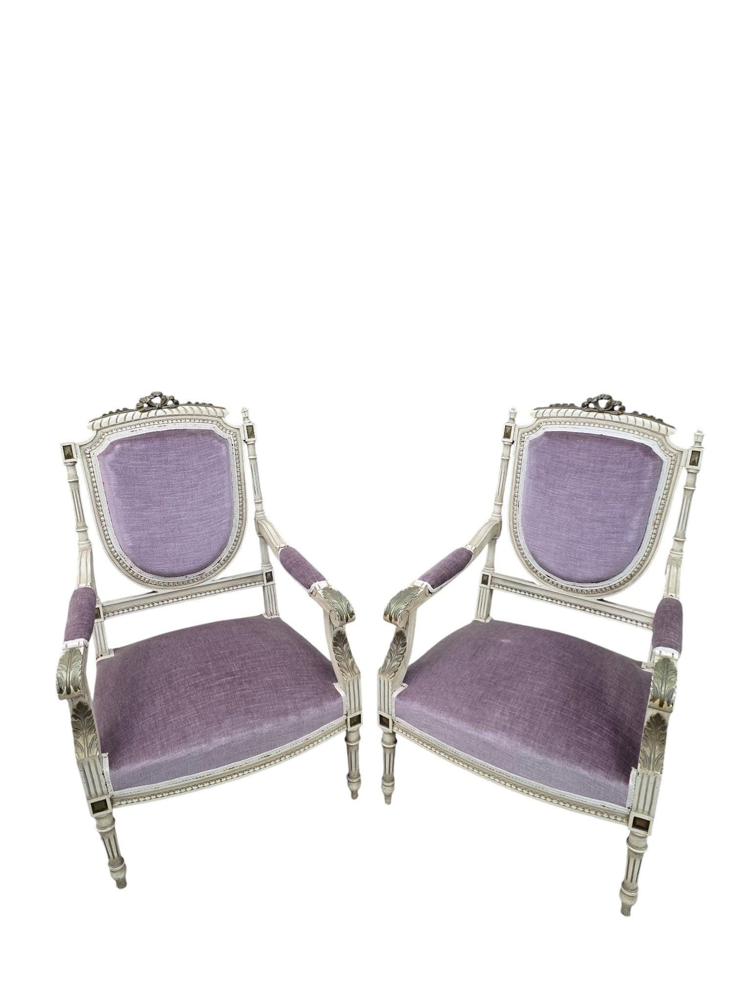 Antique Victorian Carved Ornate Chairs Newly Reupholstered - Pair: Materials: mohair, woodAntique Victorian Style Carved Ornate Chairs Newly Reupholstered in Lilac Italian Mohair - Pair The intricate carvings showcase timeless craftsmanship, while the soft, plush