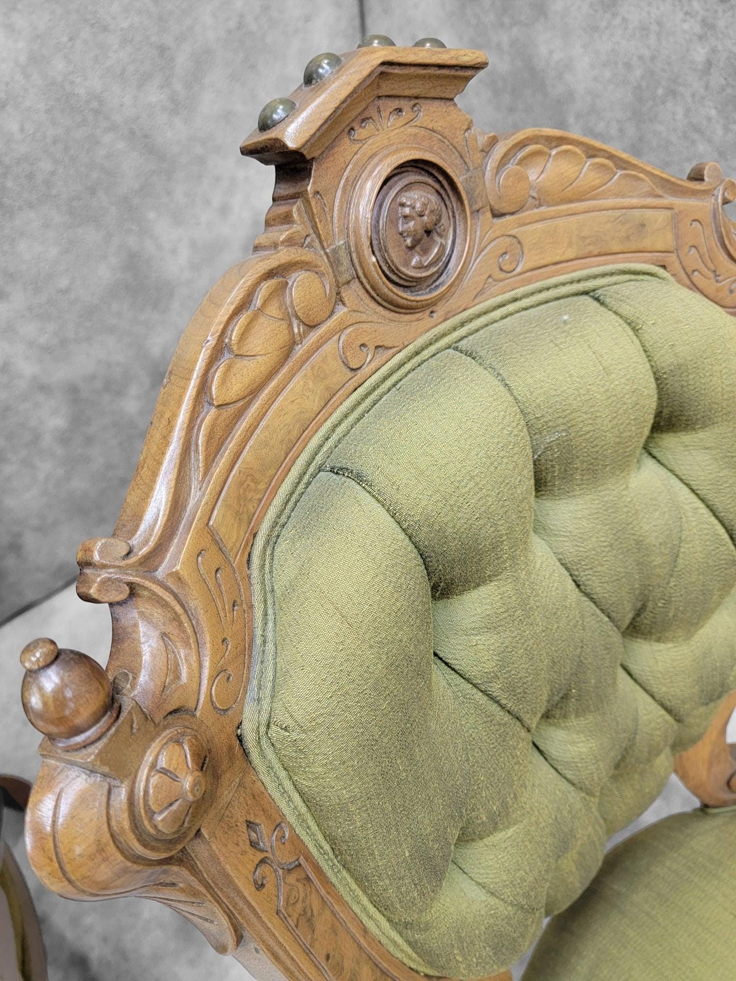 Antique Victorian John Jelliff Style Carved Chairs - Set of 2 - 6