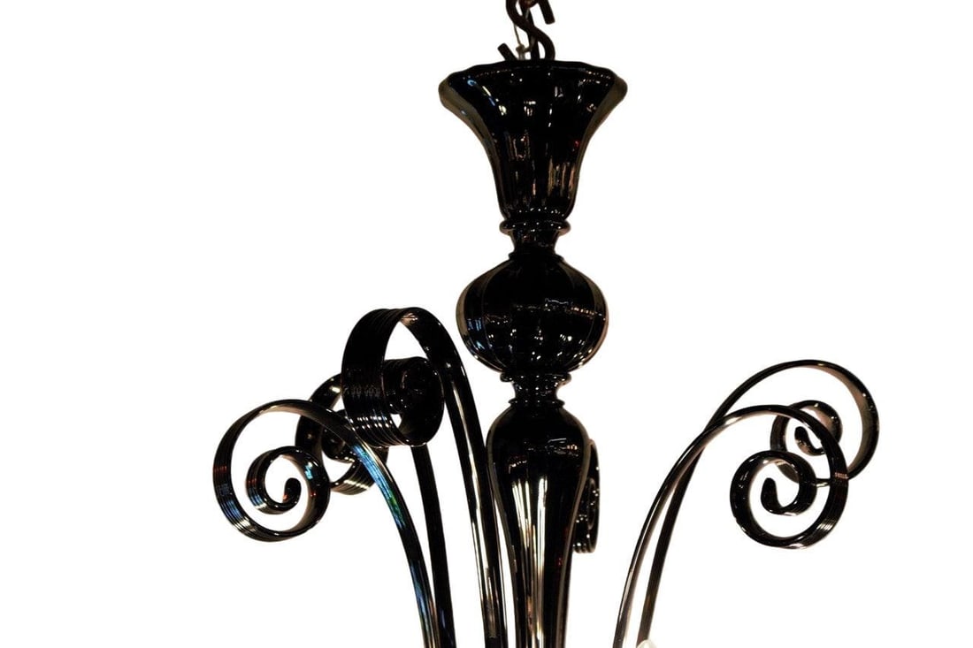 Italian Murano Glass Chandelier in Black - 4