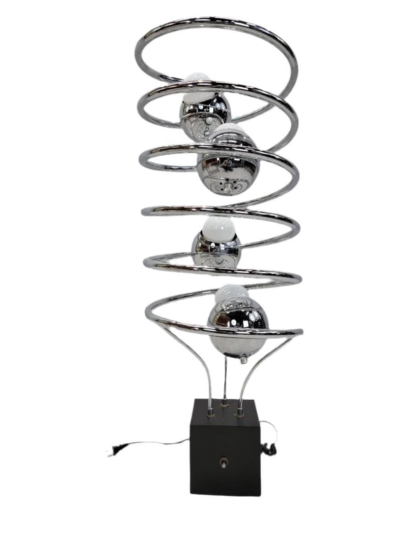 MCM Atomic Space Age Chrome Abstract Table Floor Lamp - 4