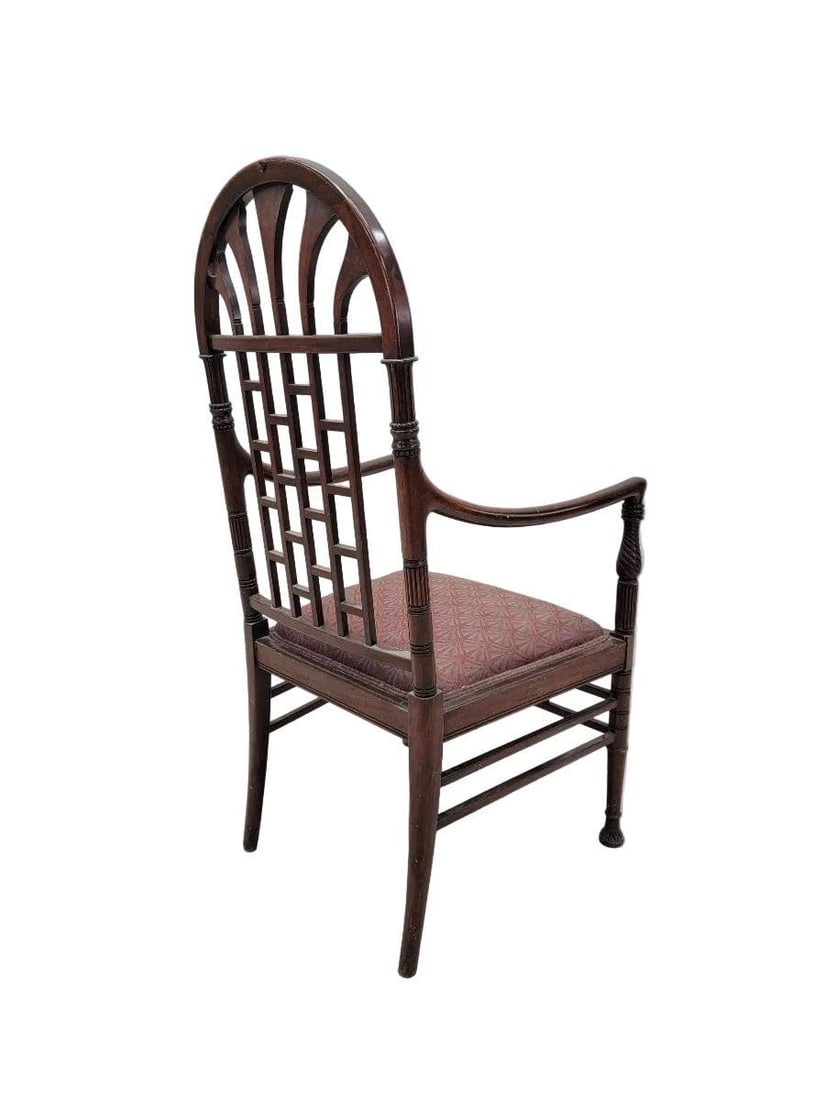 Antique American Aesthetic Carved Mahogany Armchair - 5