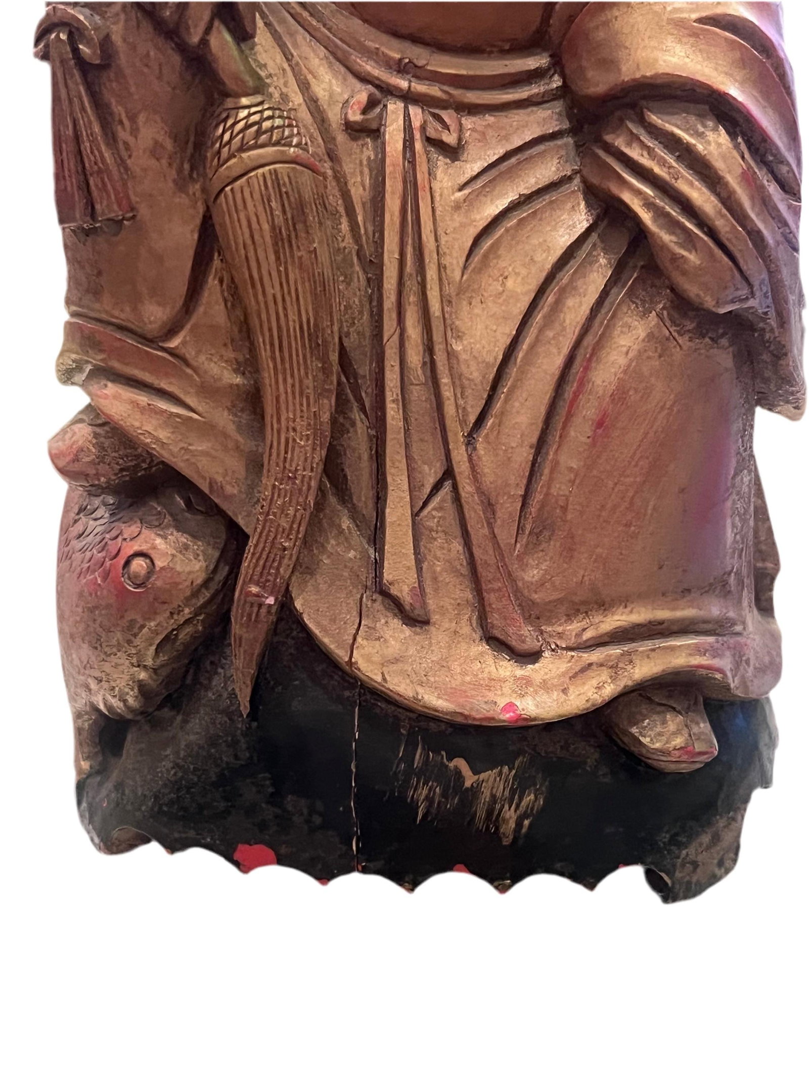 Antique Chinese Carved Monk Figurine - 7