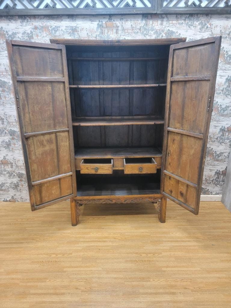 Antique Shanxi Province Armoire Highboy Storage Cabinet - 3