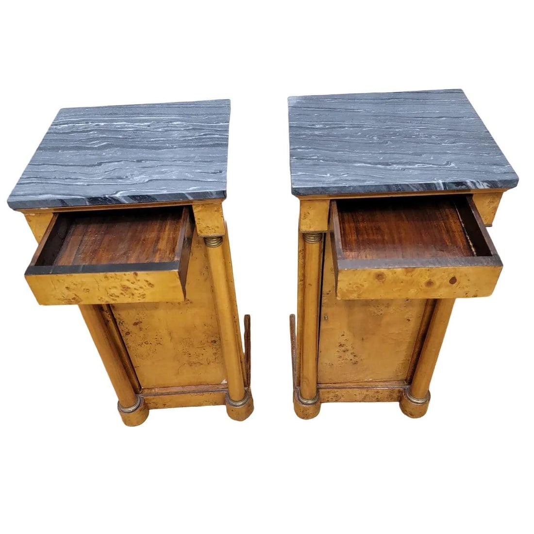 Antique Biedermeier Style Console Table with Two Side Chests - 6