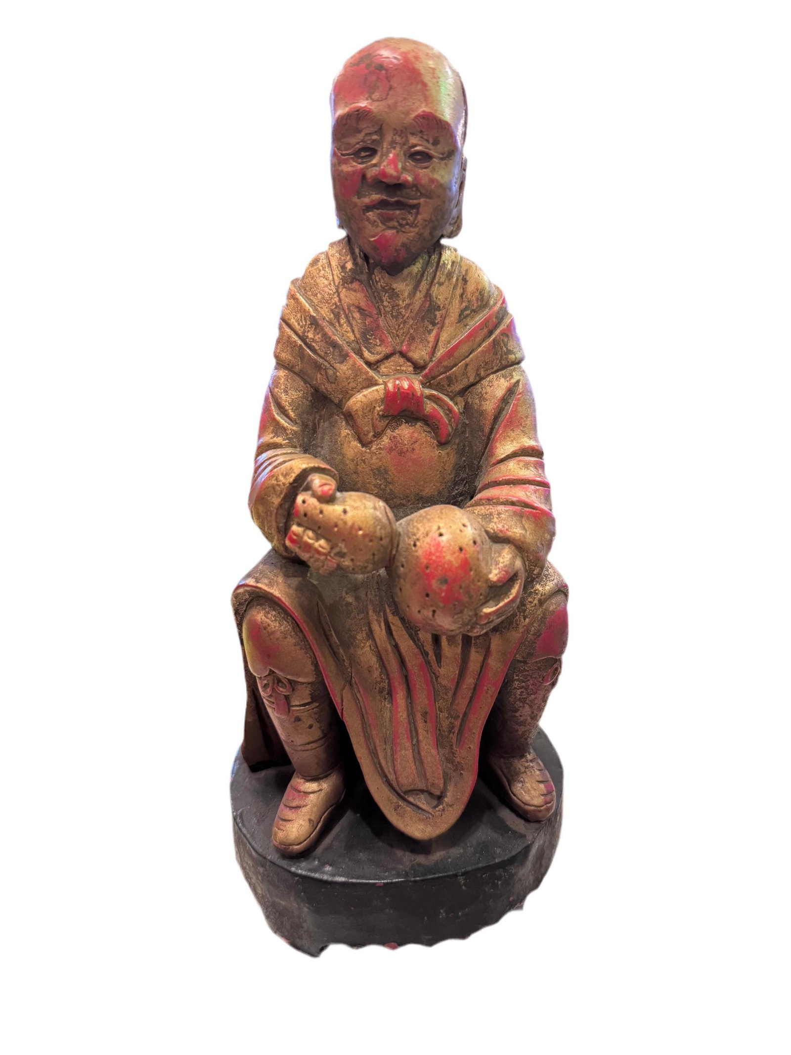 Antique Chinese Carved Sculpture: Materials: woodAntique Chinese Carved Wood Sculpture The Late Qing Dynasty (1644 - 1912) was a period when traditional art flourished. Circa 19th Century Dimensions H 10”W 4.5”D