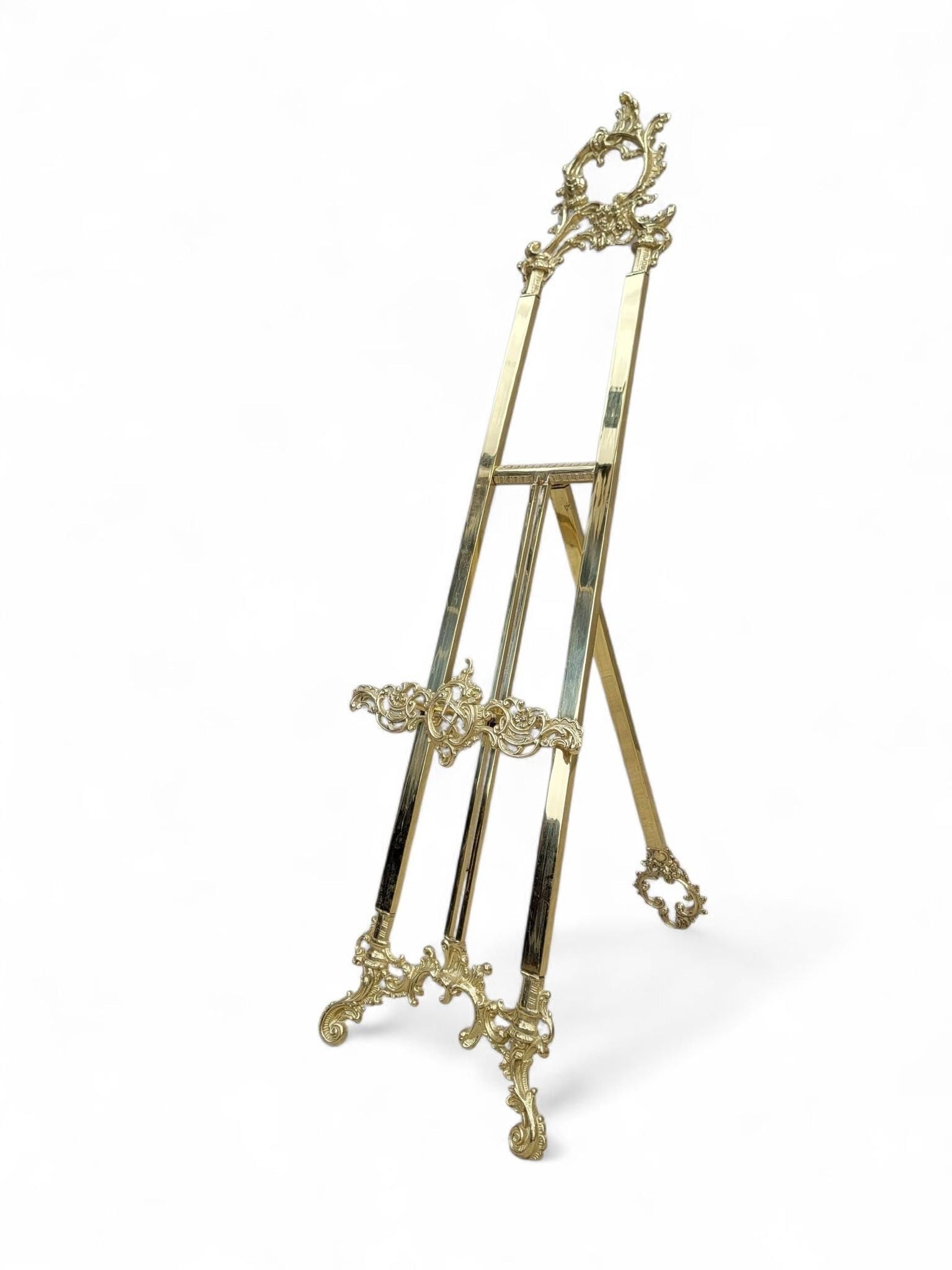 Vintage Italian Rococo Style Brass Painting Easel - 5